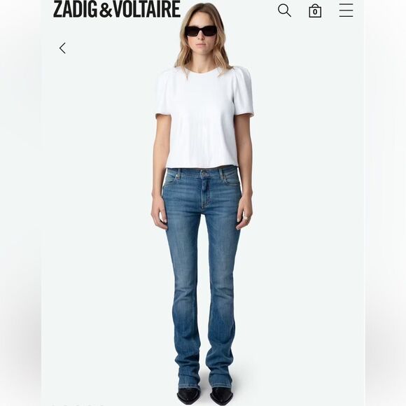 $358 Zadig & Voltaire Tchao Sequin Top in White NWT - Picture 1 of 10
